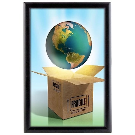 M&T Displays Opti Frame 11 in. X 17 in. Poster Size 1 in. Blk Color Profile, Mitered Corner, w/out Back Support UCP255B017x7991
